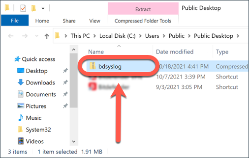 Usar la utilidad de escaneo BDsysLog en Windows - bdsys archive