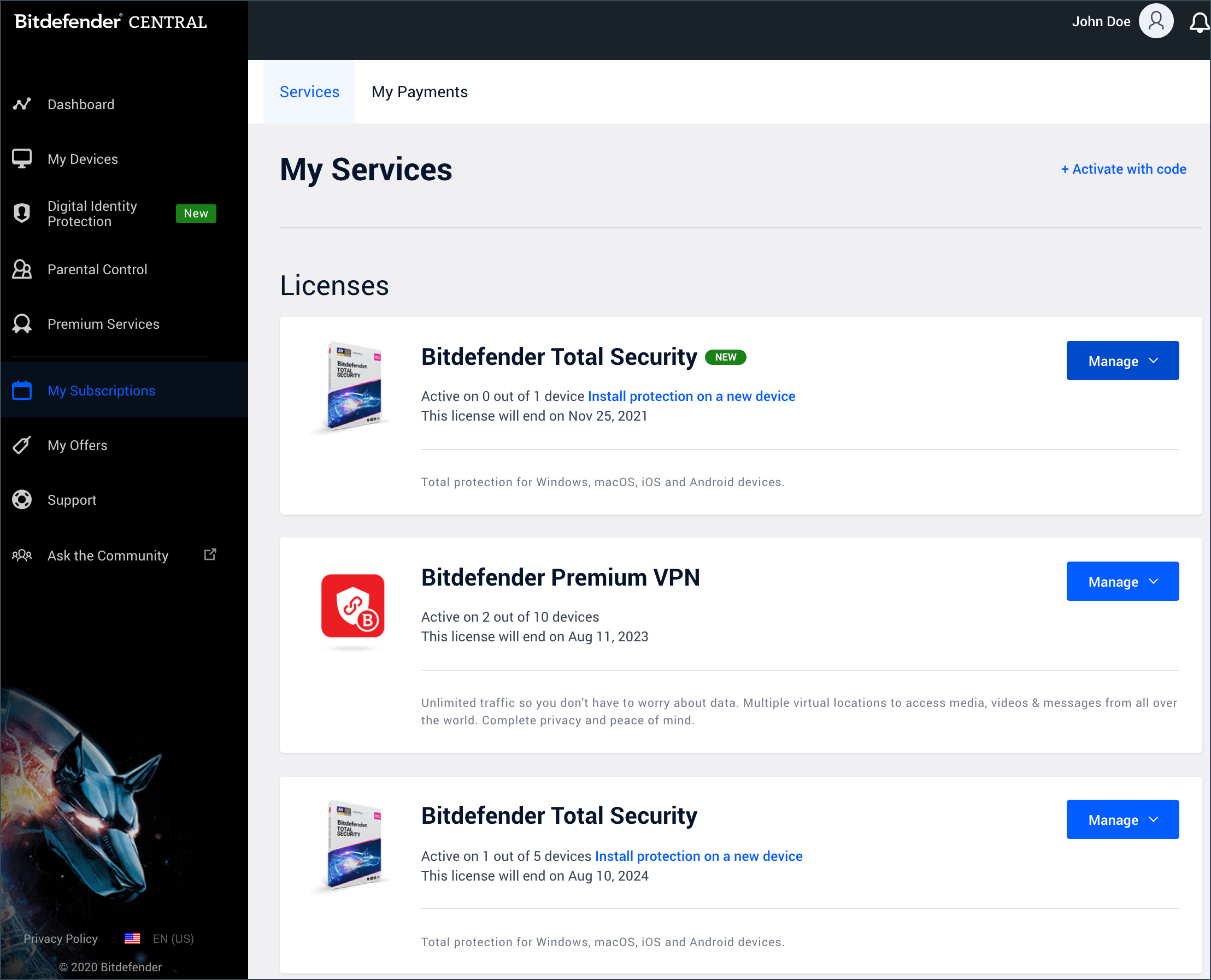 ¿Qué es Bitdefender Central? Mis suscripciones