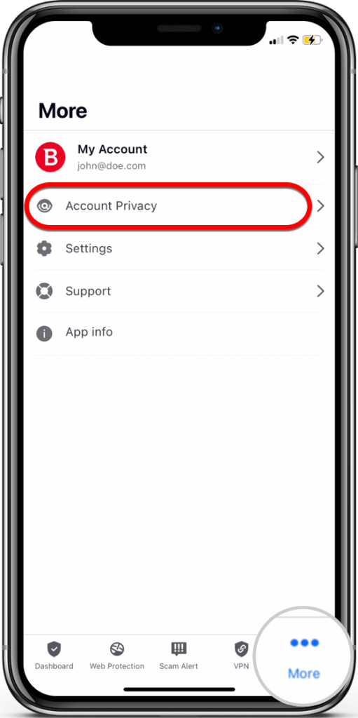 Privacidad de la cuenta iOS