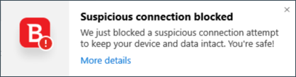 Conexión sospechosa bloqueada