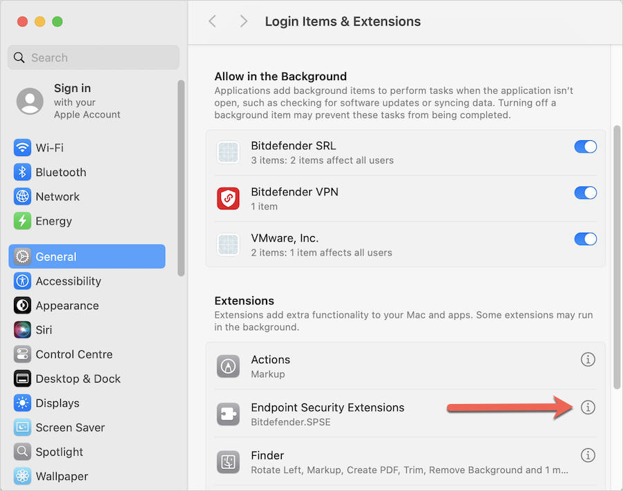 Extensiones de seguridad para puntos finales