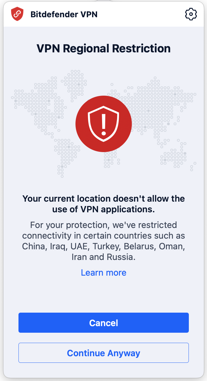 Restricción regional de VPN