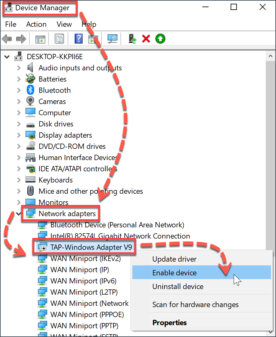 Solucionar errores de Bitdefender VPN en Windows - TAP-Windows Adapter V9