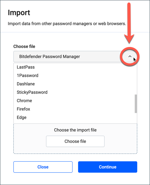 Cómo importar contraseñas en Bitdefender Password Manager