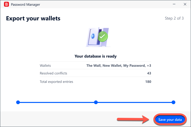 Cómo transferir los datos de su Wallet a Bitdefender Password Manager - Guardar sus datos